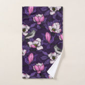 Bloomende magnolia en titmuis bird 4 bad handdoek (Handdoek)