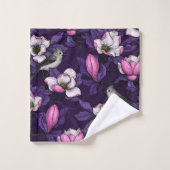Bloomende magnolia en titmuis bird 4 bad handdoek (Wasdoekje)
