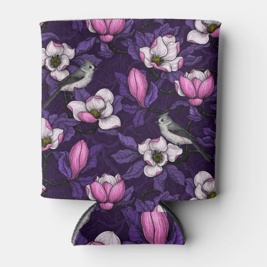 Bloomende magnolia en titmuis bird 4 blikjeskoeler (Voorkant)