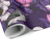 Bloomende magnolia en titmuis bird 4 cadeaupapier (Rol Hoek)