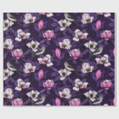 Bloomende magnolia en titmuis bird 4 cadeaupapier (Vlak)