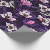 Bloomende magnolia en titmuis bird 4 cadeaupapier (Hoek)