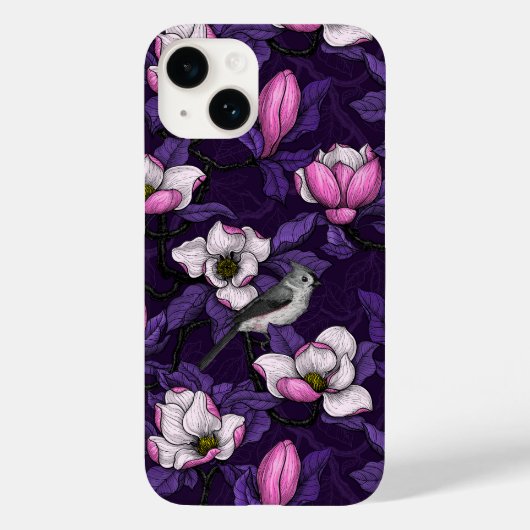 Bloomende magnolia en titmuis bird 4 Case-Mate iPhone case (Achterkant)