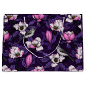 Bloomende magnolia en titmuis bird 4 groot cadeauzakje (Voorkant)