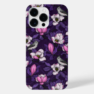 Bloomende magnolia en titmuis bird 4 iPhone 14 pro max hoesje