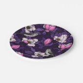 Bloomende magnolia en titmuis bird 4 papieren bordje (Gekanteld)