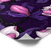 Bloomende magnolia en titmuis bird 4 poster (Hoek)