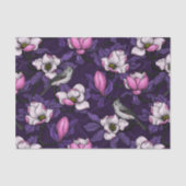 Bloomende magnolia en titmuis bird 4 tissuepapier (Voorkant)