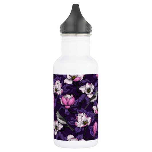 Bloomende magnolia en titmuis bird 4 waterfles  (Links)