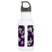 Bloomende magnolia en titmuis bird 4 waterfles  (Achterkant)