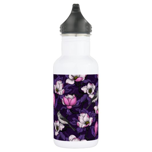 Bloomende magnolia en titmuis bird 4 waterfles  (Rechts)