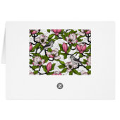 Bloomende magnolia en titmuisvogel (Achterkant Horizontaal)