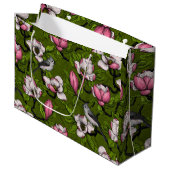Bloomende magnolia en titmuisvogel 2 groot cadeauzakje (Voorkant Gekanteld)