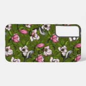 Bloomende magnolia en titmuisvogel 2 samsung galaxy hoesje (Achterkant horizontaal)
