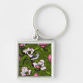 Bloomende magnolia en titmuisvogel 2 sleutelhanger (Voorkant)