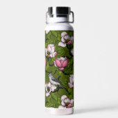 Bloomende magnolia en titmuisvogel 2 waterfles (Achterkant)