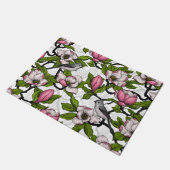 Bloomende magnolia en titmuisvogel deurmat (Schuin)