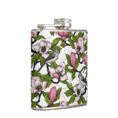 Bloomende magnolia en titmuisvogel heupfles (Rechts)