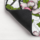 Bloomende magnolia en titmuisvogel muismat (Hoek)