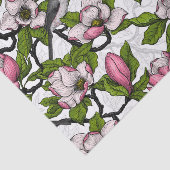 Bloomende magnolia en titmuisvogel tissuepapier (Detail)