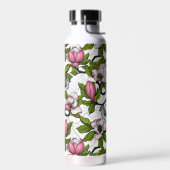 Bloomende magnolia en titmuisvogel waterfles (Links)