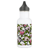 Bloomende magnolia en titmuisvogel waterfles (Links)