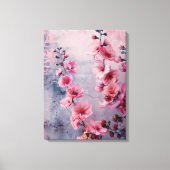 Bloomende roze bloemen canvas afdruk (Voorkant)