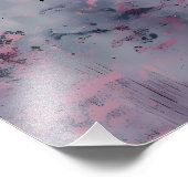 Bloomende roze bloemen foto afdruk (Hoek)