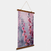 Bloomende roze bloemen hangend wandkleed (Gebogen)