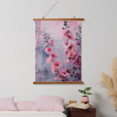 Bloomende roze bloemen hangend wandkleed (Slaapkamer)