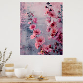 Bloomende roze bloemen poster (Keuken)