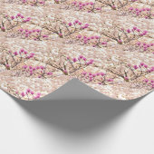 Bloomende roze Paarse Magnolias Spring Flower Cadeaupapier (Hoek)