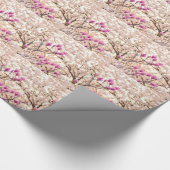 Bloomende roze Paarse Magnolias Spring Flower Cadeaupapier (Hoek)
