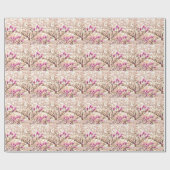 Bloomende roze Paarse Magnolias Spring Flower Cadeaupapier (Vlak)