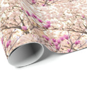 Bloomende roze Paarse Magnolias Spring Flower Cadeaupapier (Rol Hoek)