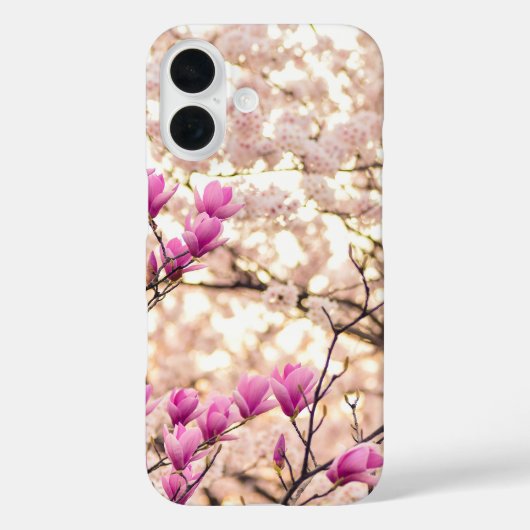 Bloomende roze Paarse Magnolias Spring Flower Case-Mate iPhone Case (Achterkant)