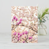 Bloomende roze Paarse Magnolias Spring Flower Kaart (Staand voorkant)