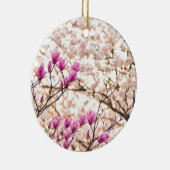 Bloomende roze Paarse Magnolias Spring Flower Keramisch Ornament (Rechts)