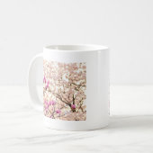 Bloomende roze Paarse Magnolias Spring Flower Koffiemok (Voorkant links)