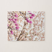 Bloomende roze Paarse Magnolias Spring Flower Legpuzzel (Horizontaal)