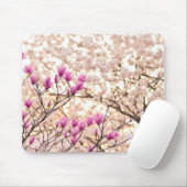 Bloomende roze Paarse Magnolias Spring Flower Muismat (Met muis)