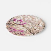 Bloomende roze Paarse Magnolias Spring Flower Papieren Bordje (Gekanteld)