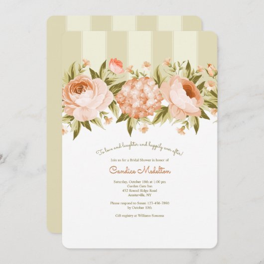 Bloomende Rozen en Vrijgezellenfeest van Hydrangea Kaart (Voorkant / Achterkant)