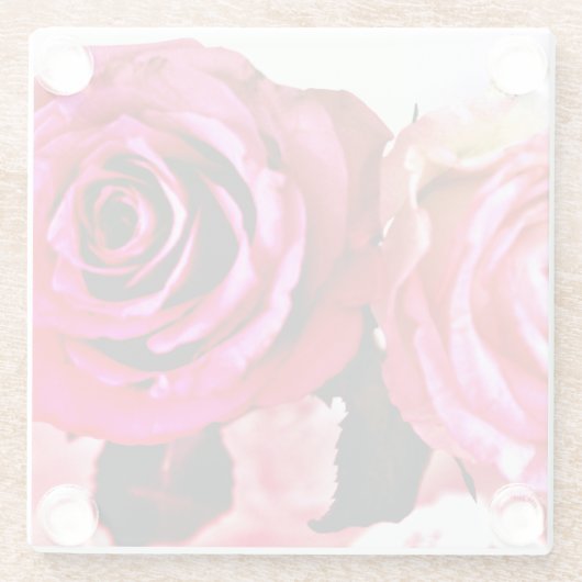 Bloomende Rozen Glazen Onderzetter (Achterkant)