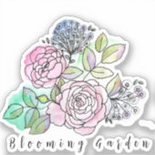 Bloomende rozen in waterverf T-Shirt Baby B Sticker (Voorkant)