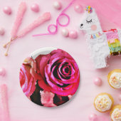 Bloomende Rozen Papieren Bordje (Feest)