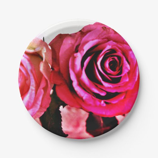 Bloomende Rozen Papieren Bordje (Voorkant)