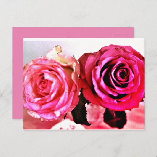 Bloomende Rozen Uitnodiging Briefkaart (Voorkant / Achterkant)