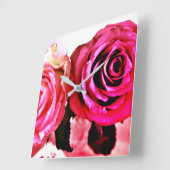 Bloomende Rozen Vierkante Klok (Hoek)