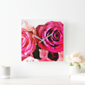 Bloomende Rozen Vierkante Klok (Huis)